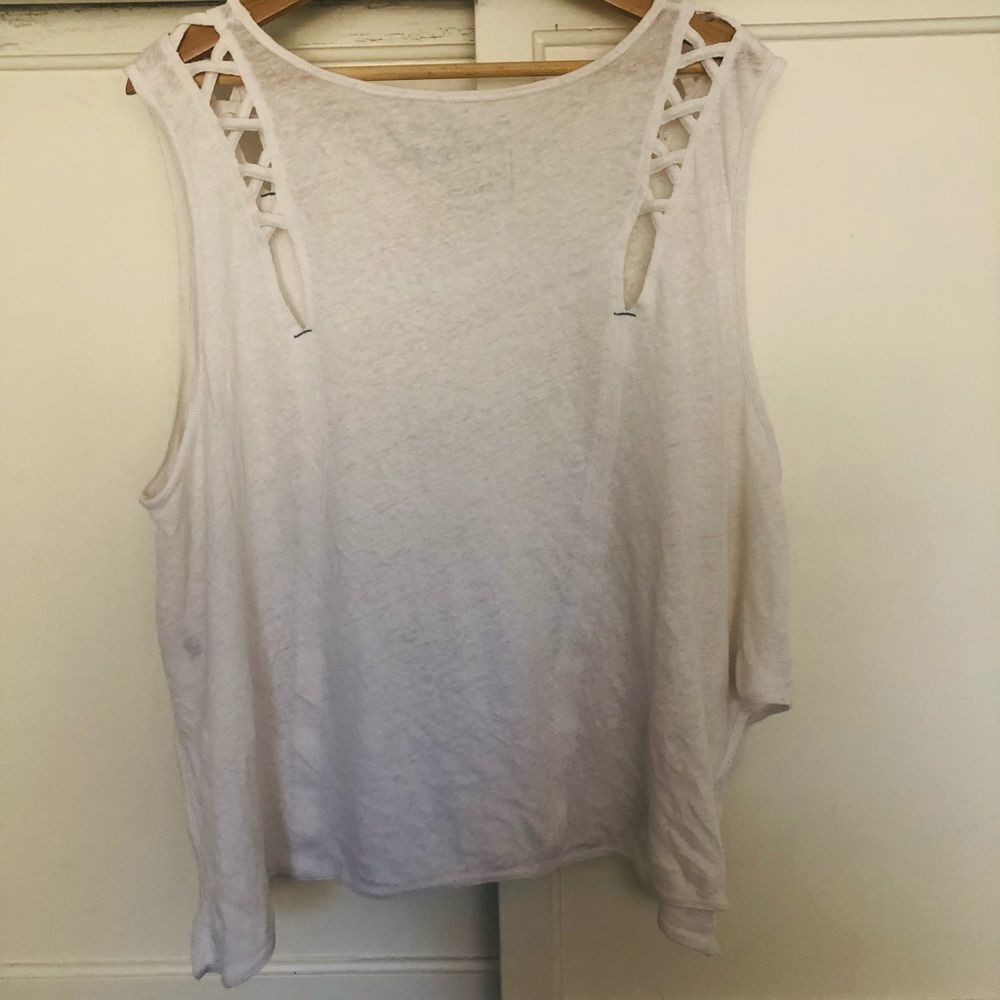 Free people white cut out shirt